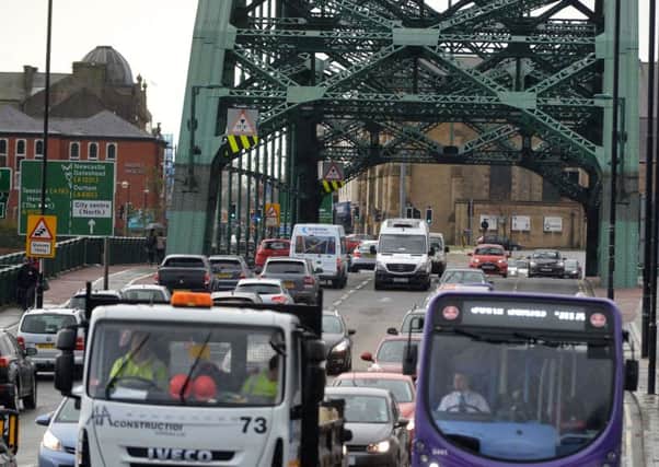 Sunderland traffic on Wearmouth Bridge.