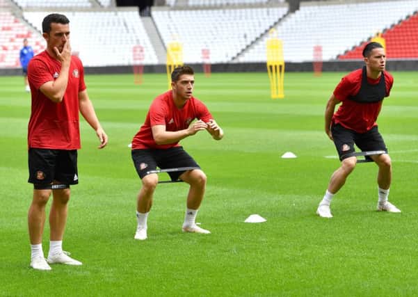Sunderland players train at the Stadium of Light. Pictures by Frank Reid.