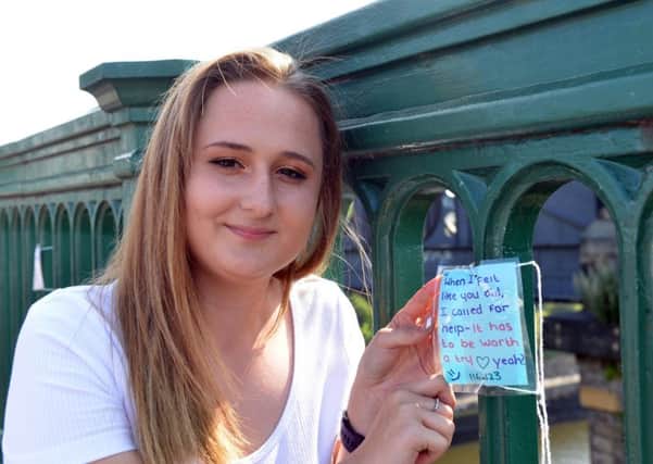 Paige Hunter's comfort notes have been left on Wearmouth Bridge