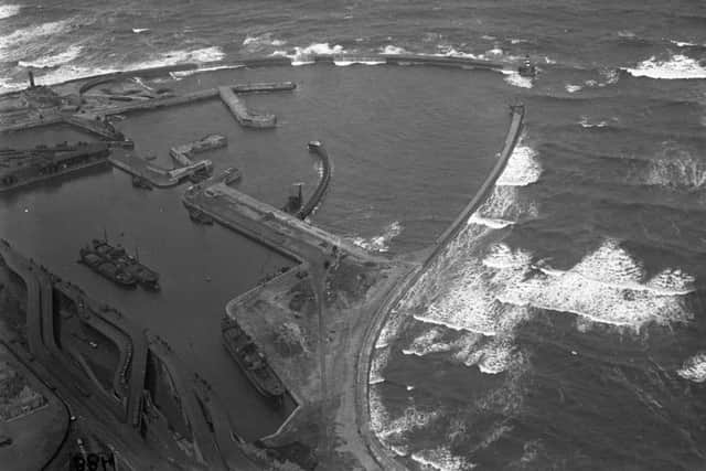 An archive aerial view of Seaham.