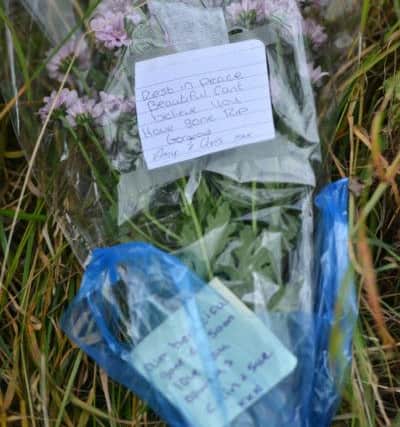 Floral tributes off Nettles Lane
