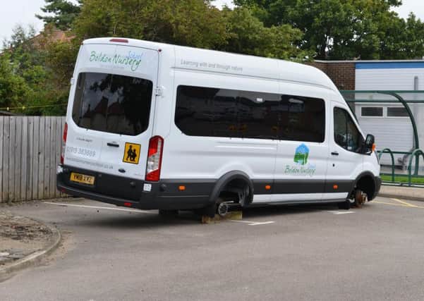 Boldon Nursery School minibus stolen wheels