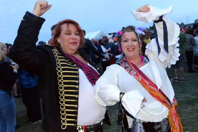 These fans got into the spirit of the festival by dressing as Antpeople when they went to see Adam Ant.