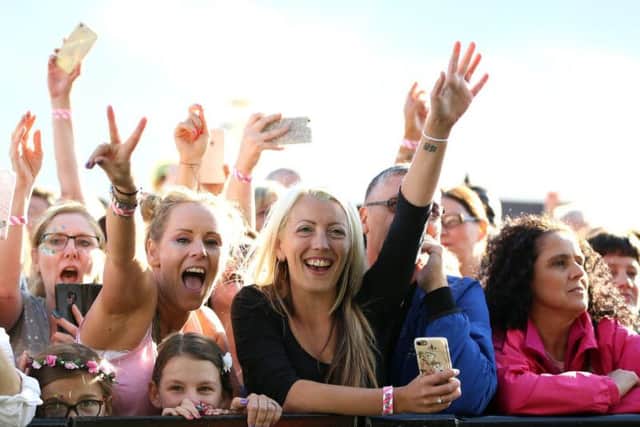 'Who's having a good time?' These fans certainly enjoyed Kubix Festival at Herrington Country Park.