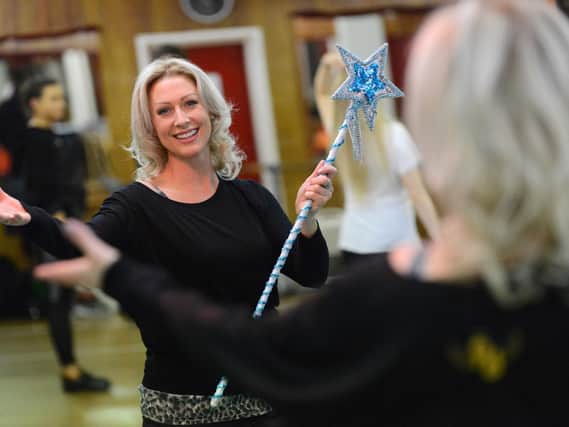 Faye Tozer pictured while in rehearsal for 2016's panto production of Sleeping Beauty at the Sunderland Empire.