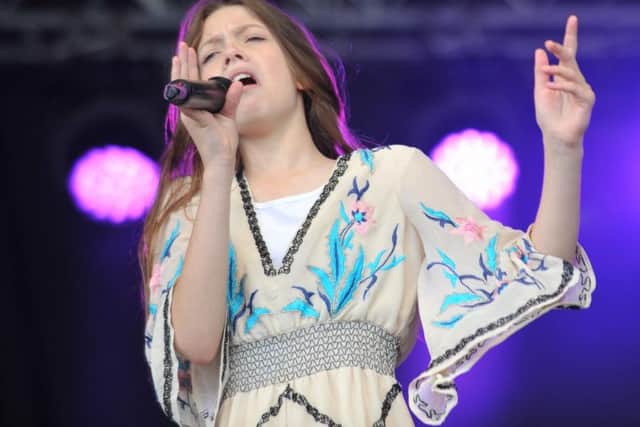 Courtney Hadwin performing at the South Tyneside Summer Festival last year.