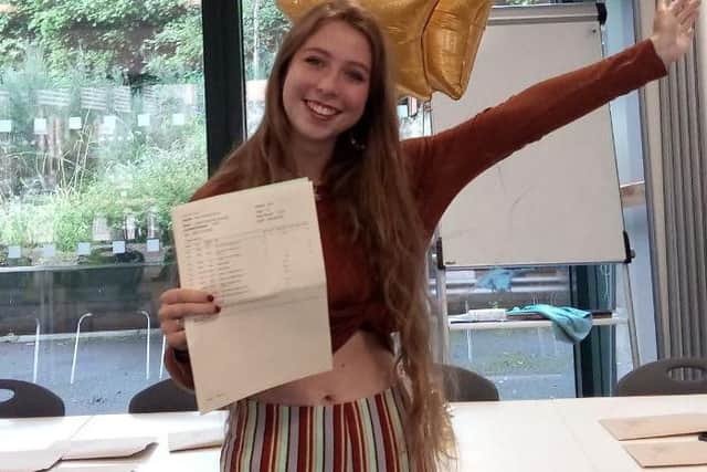 Grace Copeland celebrates outstanding results.