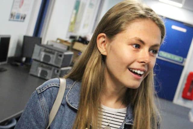Laura Giles who is delighted with her results. Photo by Peter Davison.