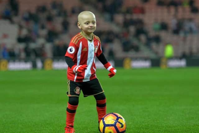 Bradley on the pitch at the Stadium of Light.