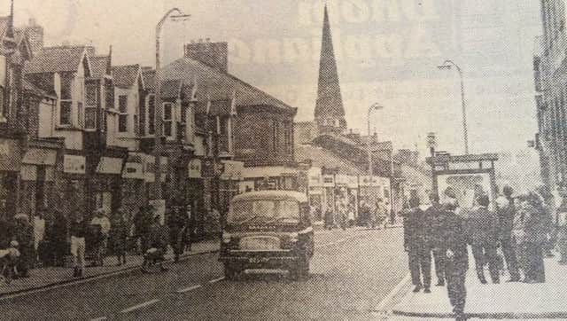 The busy shopping area of Pallion in 1971.