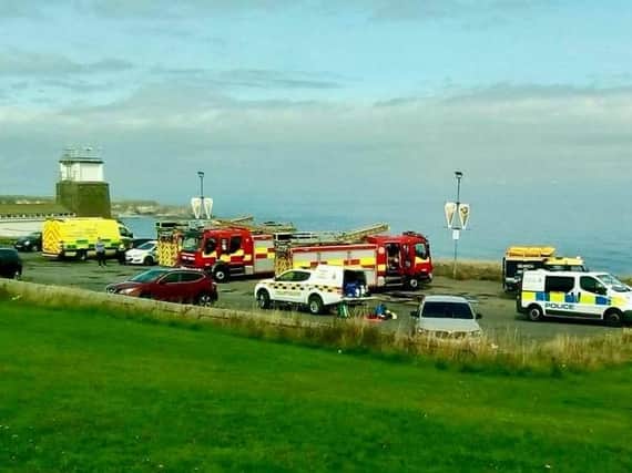 The scene near Marsden Grotto earlier today. Picture courtesy of Sunderland Coastguard Rescue Team.