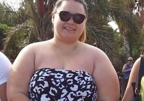 Lyndsey Bruce before she shed 10 stones.