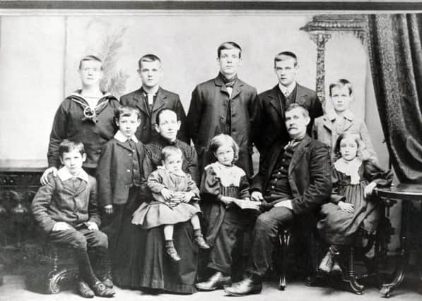 The whole family - around 1908. George Â‘SepÂ’ Stanbridge is front, row, second left, next to his mother.