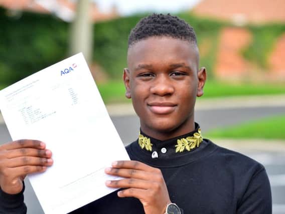 Grindon Hall's Craig Chiremba with his amazing GCSE results.