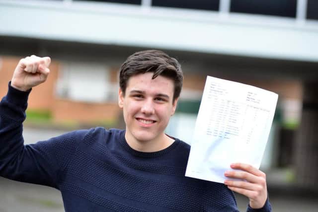 Lewis Clabby is thrilled with his GCSE results.