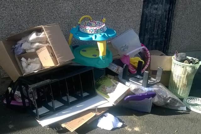 Rubbish found dumped in the Ryhope Street area of Grangetown, Sunderland.