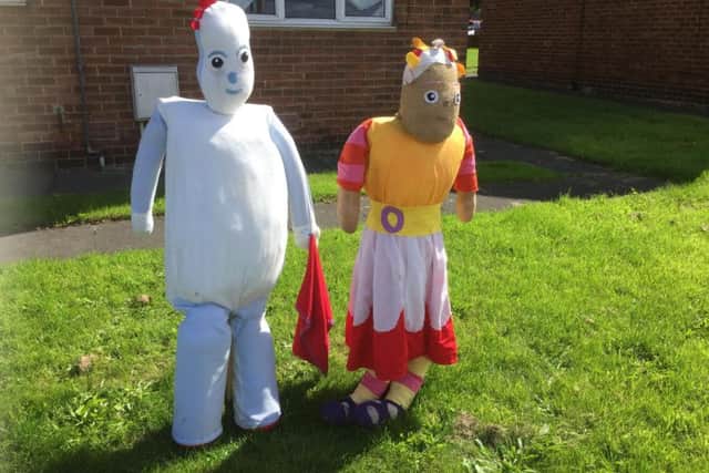 Iggle Piggle and Upsy Daisy from In the Night Garden.