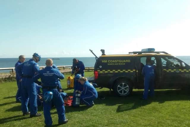 A rescue operation on cliffs at Seaham. Picture courtesy of Sunderland Coastguard Rescue Team.