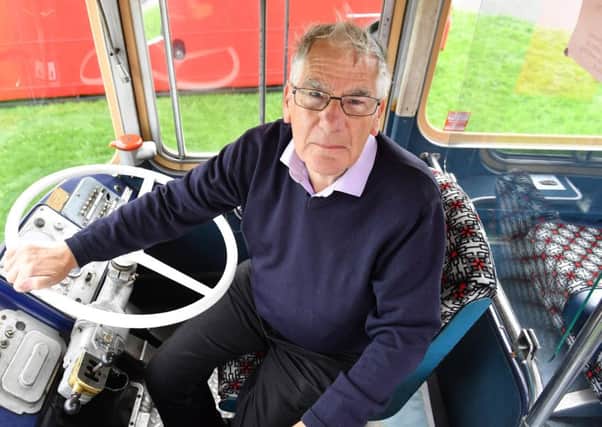 Ken Jones at the wheel of a Bristol RE 1969 Semi Automatic from the Rodger Burdett collection at he vintage bus and car show held at auburn recreation ground. 27-08-2028 Picture by FRANK REID