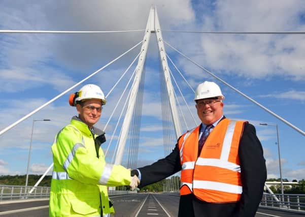Leader of Sunderland Council Coun Graeme Miller with Project Manager of the Northern Spire Duncan Ross-Russell, left.