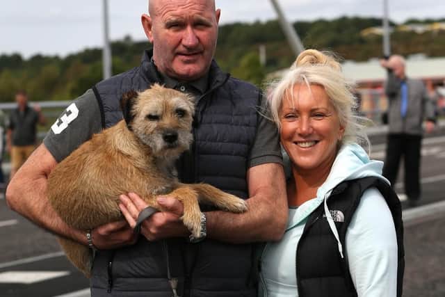 Jeff and Julie Tye with Jack the Border Terrier
