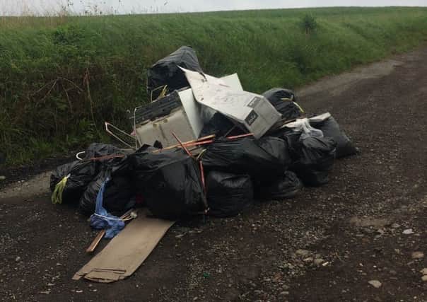 Rubbish seen dumped in Foxcover Lane in East Herrington on Sunday, August 26. Picture by Councillor Stuart Porthouse.