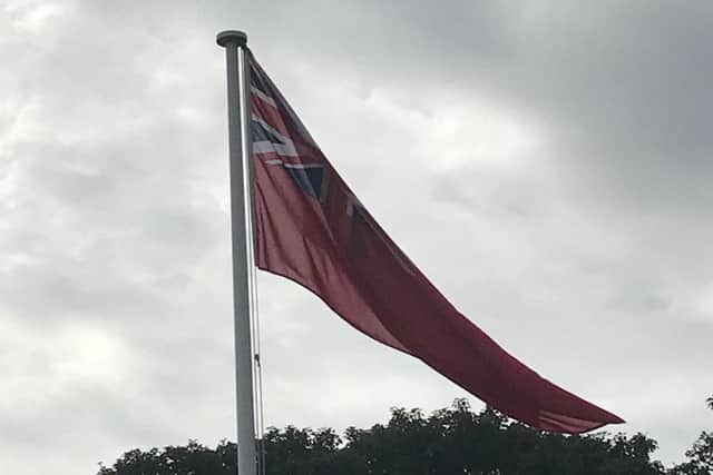 The Red Ensign flying outside Sunderland Civic Centre.