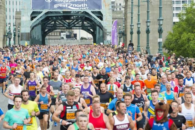 Runners taking part in the Great North Run