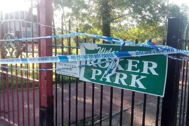Roker Park is sealed off in connection with the murder investigation.