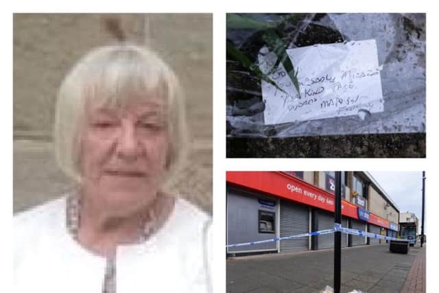 Floral tributes have been left outside the One Stop store in Sea Road, Fulwell, for murdered Sunderland shop worker Joan Hoggett.