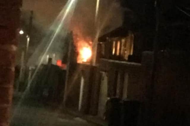 Fire rages at a house in Fox Street, Seaham. Picture courtesy of Emma Campbell.
