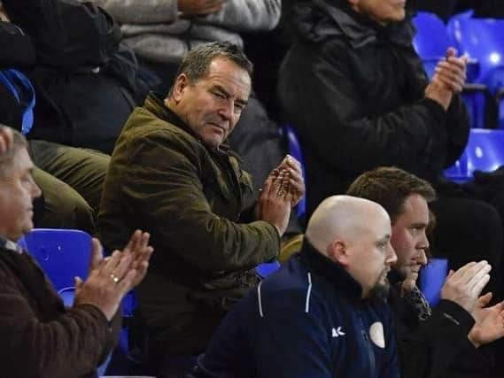 Lifelong Hartlepool United supporter Jeff Stelling seemed overjoyed with Pools' 1-0 win at Solihull Motors on Saturday