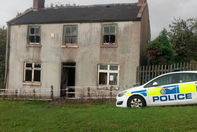 Police on the scene of the arson-hit house in Clappersgate, Easington Village, on the morning of Wednesday, August 22.