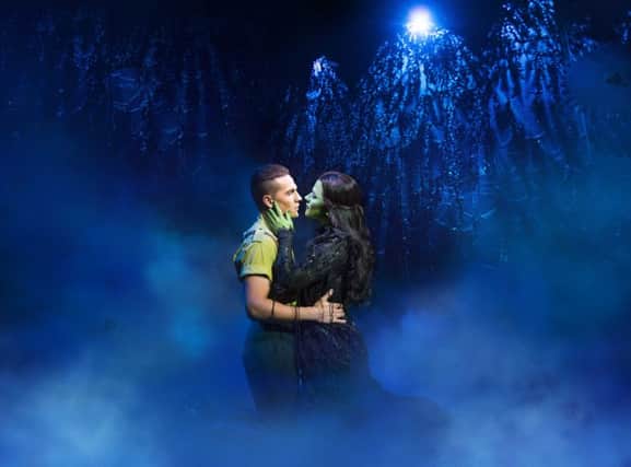 Aaron Sidwell as Fiyero and Amy Ross as Elphaba