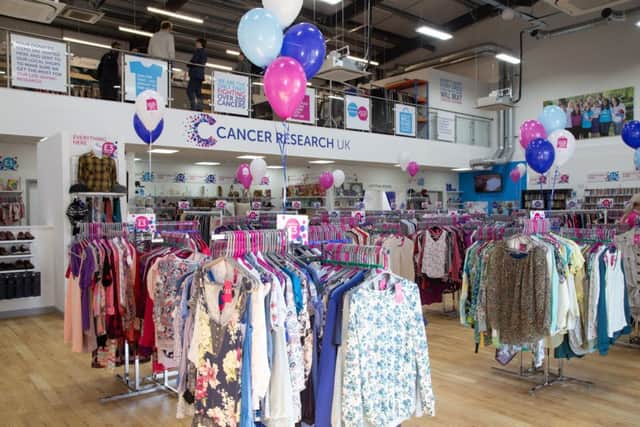 The interior of the new Cancer Research UK store.