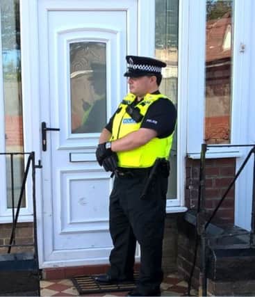 Inspector Don Wade outside the property in Sea Road, Fulwell.