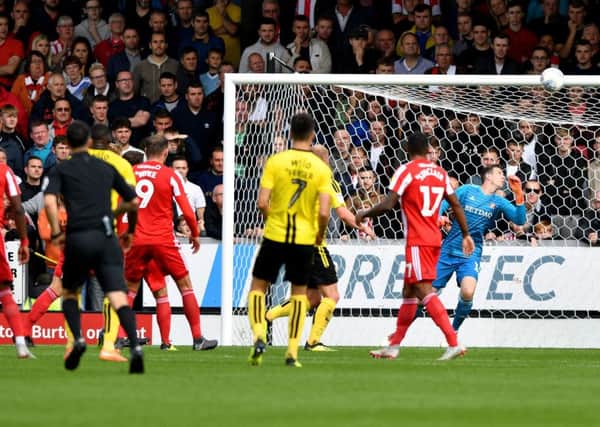 Sunderland concede their second goal at Burton Albion.