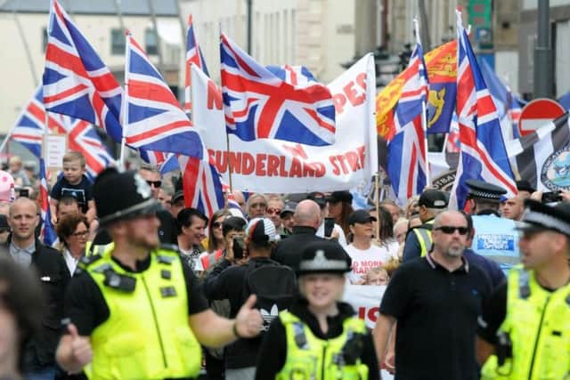 The march makes its way through Sunderland city centre