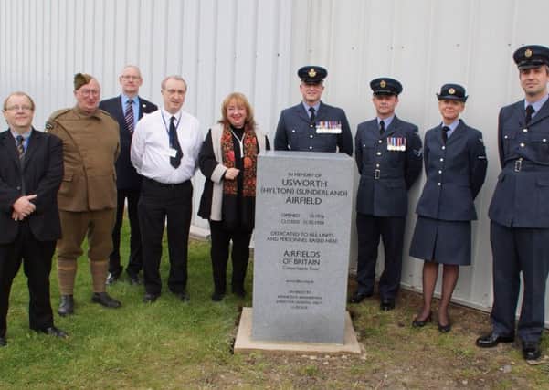 Members of the museum, director general of ABCT Kenneth Bannerman (forth from the left),  MP Sharon Hodgson and personnel from Royal Auxiliary Air Force.