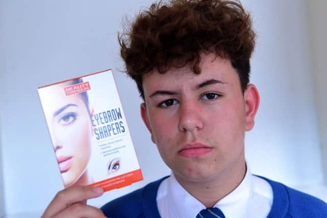 Alexander Gallon, 15,  suffered a anaphylactic shock after eye brow waxing.