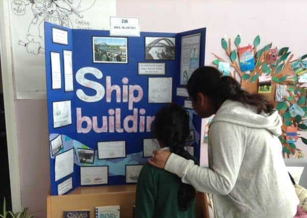 A display about the city's ship building past has been set up through the project.