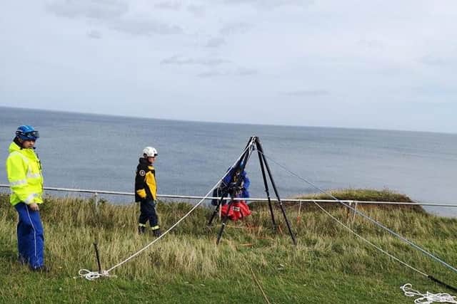 A rope rescue kit was used during the call out. Image by Sunderland Coastguard Rescue Team.