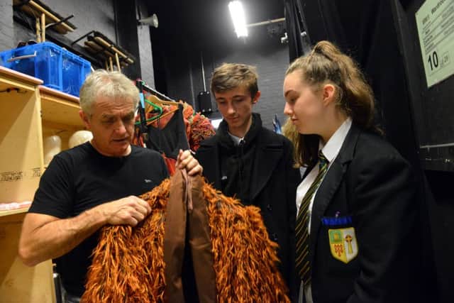 Sunderland Empire anti-bullying project with Creative Learning teams and Wicked production show Steven Pinder and students from the Fusion Project