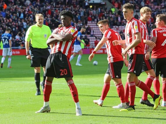 Josh Maja scored his sixth and seventh goal of the season in the 4-1 win over Rochdale.