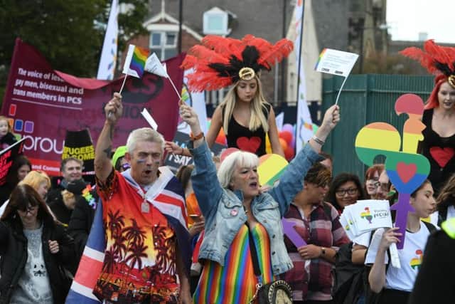 Many people wore colourful clothes and costumes for the parade through Sunderland city centre.