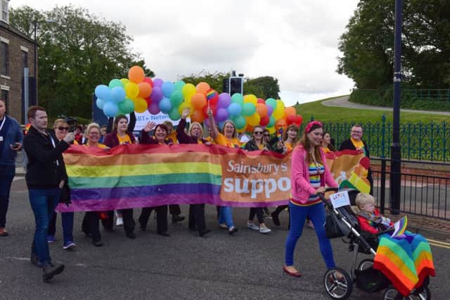 Hundreds of people took part in the Sunderland Pride 2018 march around the city centre today.