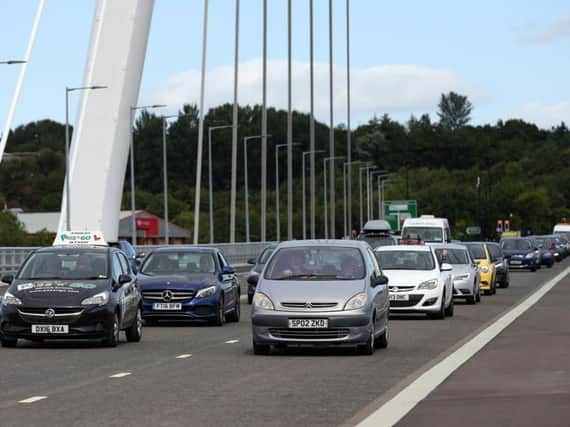 Traffic on Sunderland's new Northern Spire bridge.
