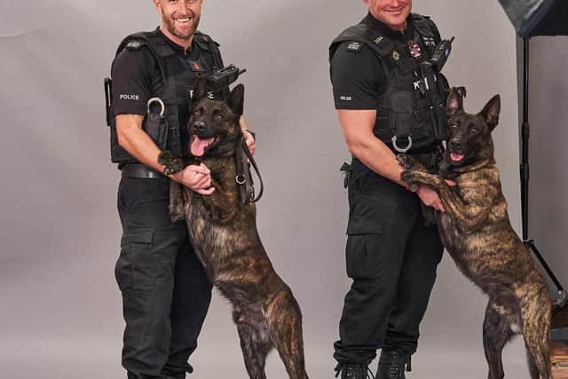 Police dog trainers and their trusty companions.