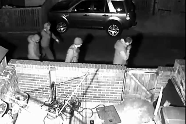 The CCTV footage of four men police would like to speak to.