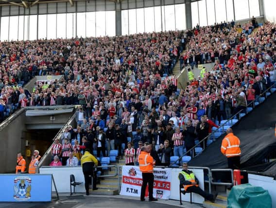Sunderland fans at the Coventry match.